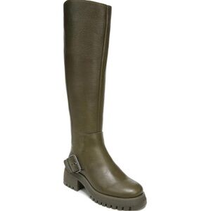 NWOT Franco Sarto Julie High Shaft Riding Boots olive green size 7M Wide Calf